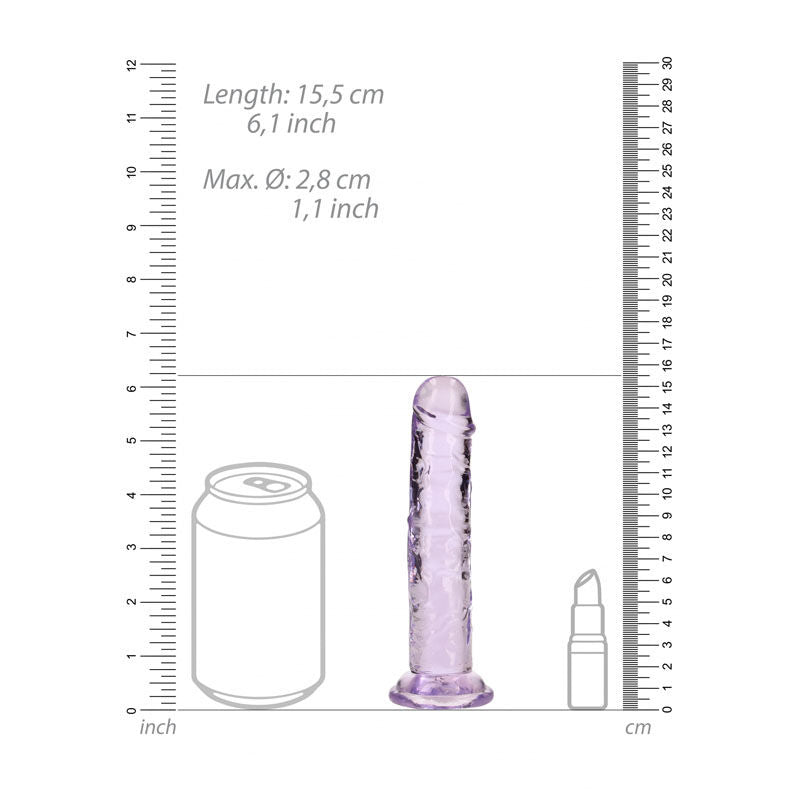 Realcock - 15.5 cm straight dildo - purple, Product bottom view  | Flirtybay.com.au